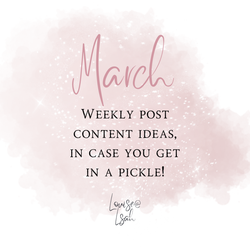 WC: 27th March 2023 – Plan your media posts – Daily inspo in one go!